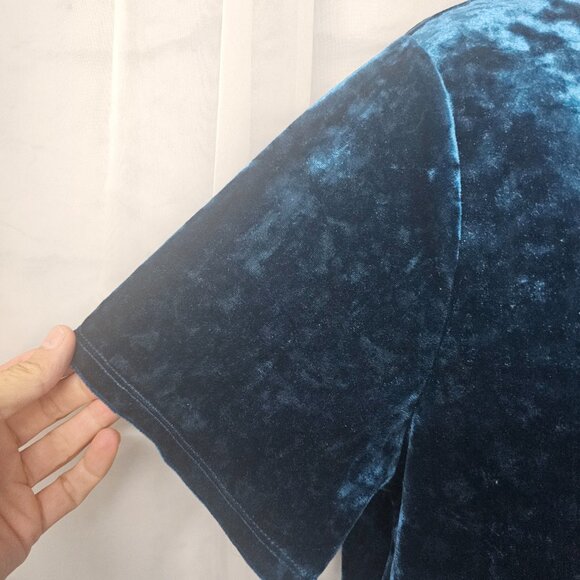 Ava & Viv Turquoise Velour Tee Shirt Boho Goth Whimsigoth Punk 0X - Picture 3 of 10